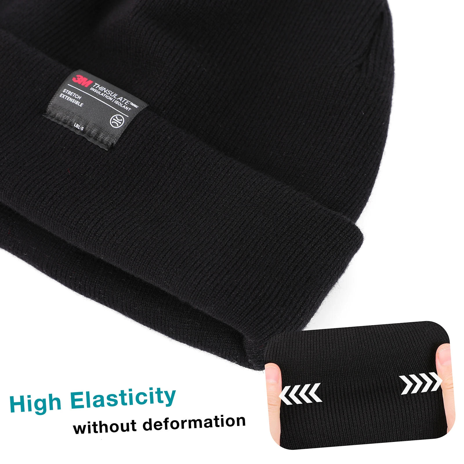 MOREOK Winter Hats for Men Women 3M Thinsulate Fleece Solf Lined Beanie Knit Hats Thermal Warm Ski Snow Caps One Size Fits All