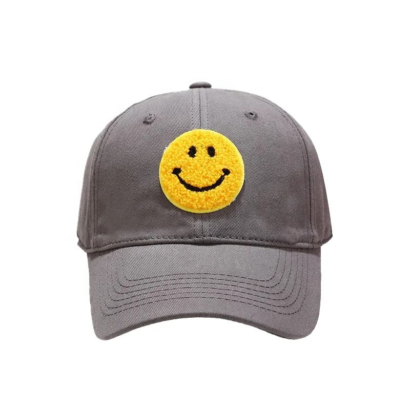 Unisex gorras Womens Embroidered Baseball caps  for Men Black dad hat Funny Fitted Trucker Smiley Face Running hat