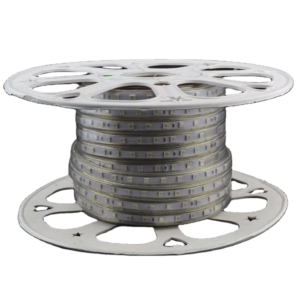 High quality high voltage SMD5050 add to anti-uv no yellow outdoor waterproof 110v led strip light