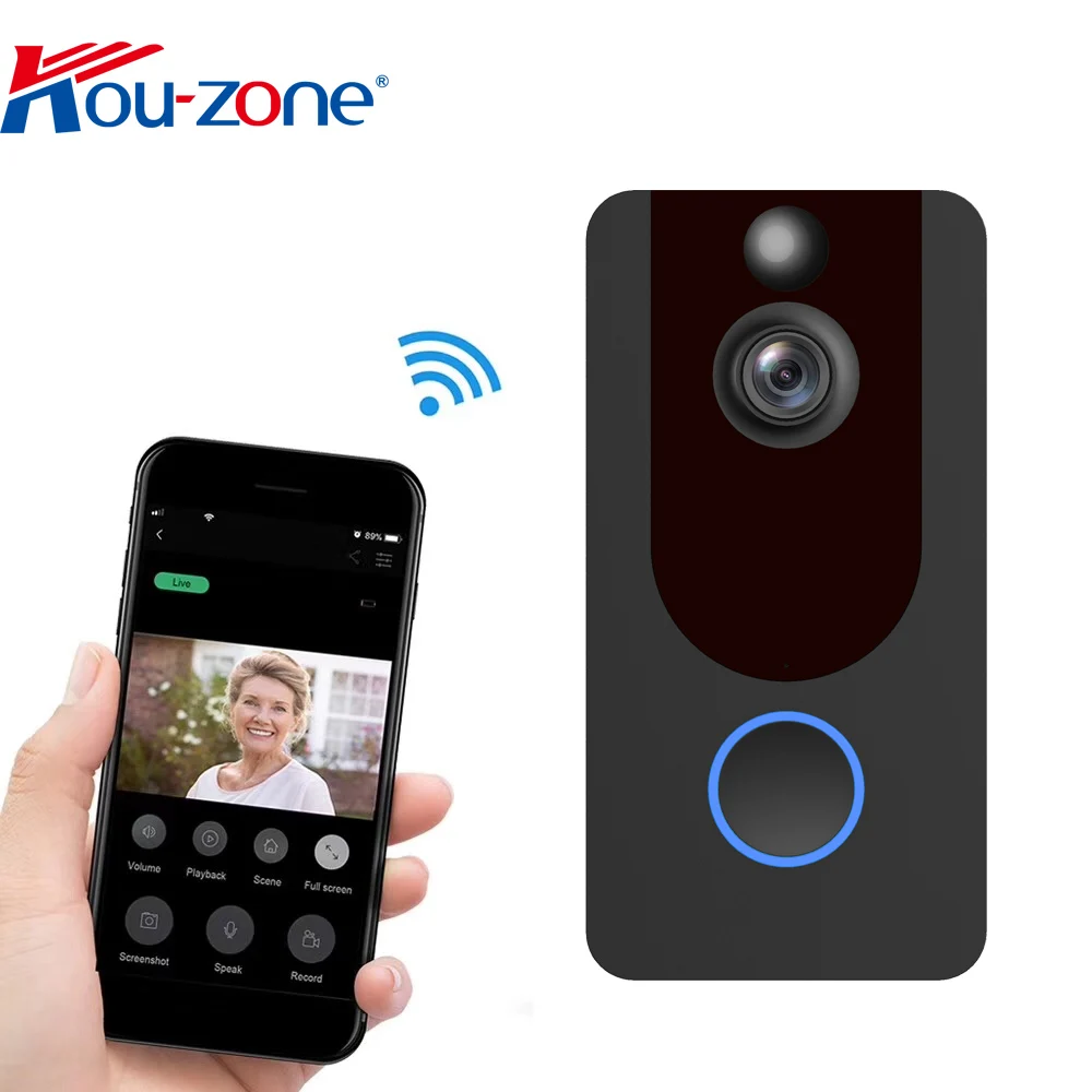 Easy to buy New arrivals doorbell 2-way Audio Smart PIR Sensor Low power consumption push alarm to mobile via APP