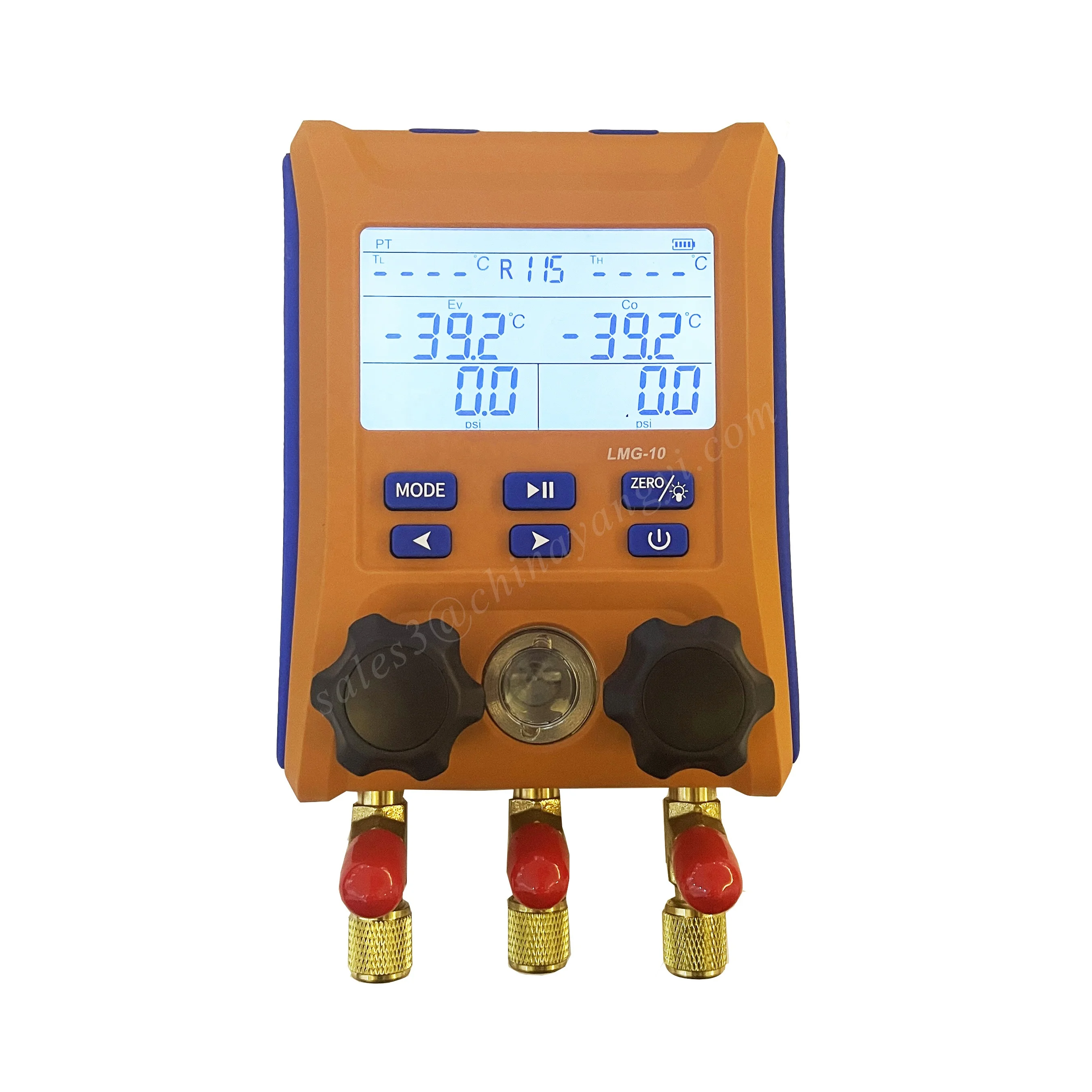 Multi functional Digital Manifold Gauge Set Refrigerant Air Conditioning HVAC Manifold Gauge Temperature Clamp Charging Hose