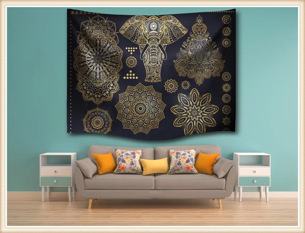 Different size latest digital/flat print tapestry mandala indian