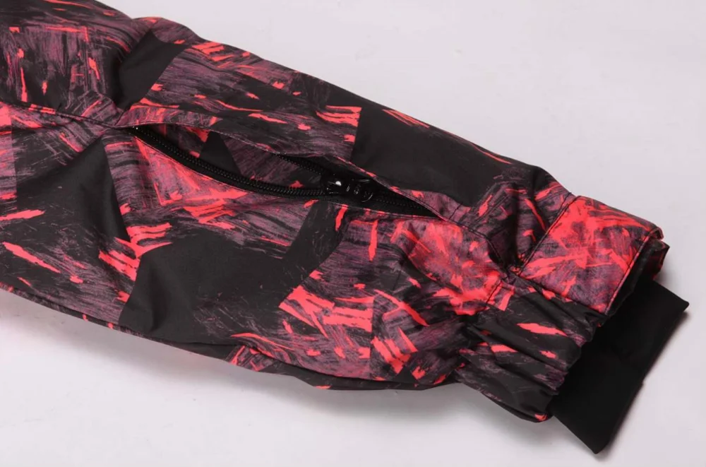 Professional hood windproof ski jacket single color waterproof down jacket warm ski suit