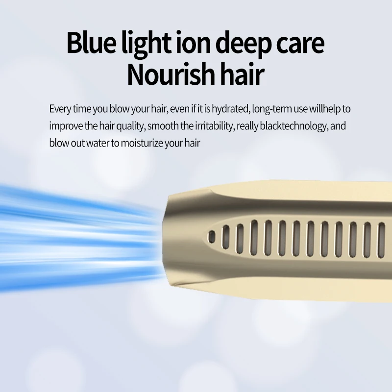 High Power Silent Hair Care for Household Use Fast Drying Negative Ion Strong Wind Cold and Hot Wind Hair Dryer Box Electric ABS