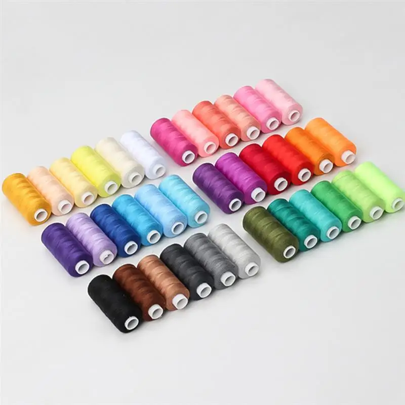 6 Colors/Set Yarn Sewing Thread Roll Machine Hand Embroidery 400 Yard Each Spool 100% Polyester Durable For Home Sewing Kit