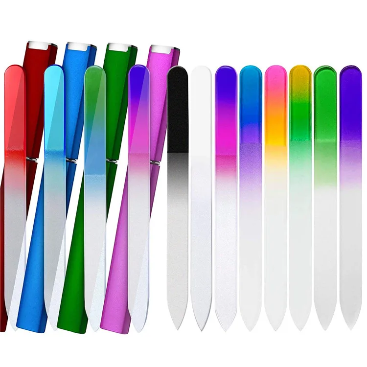 WELLFLYER GLNF-001 Professional Glass Crystal Nail File Manicure Pedicure Art Tools Custom Printed Nail Files Set