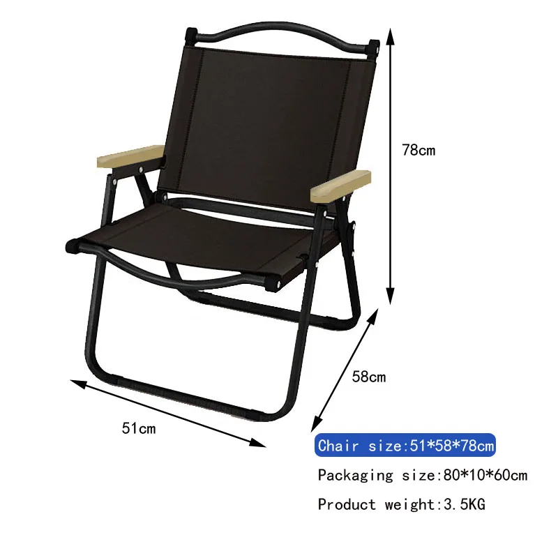 Outdoor Portable Beach Folding Travel Picnic Camping Wooden Chair Fishing Seat Foldable Chair