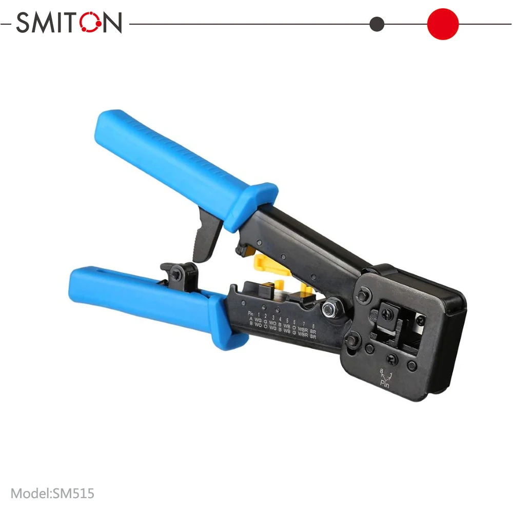 Ethernet 6P 8P Cat5e Cat6 Network Cable Hand Cutter Crimper Pass Through RJ45 pliers Pass Through Crimping Tool