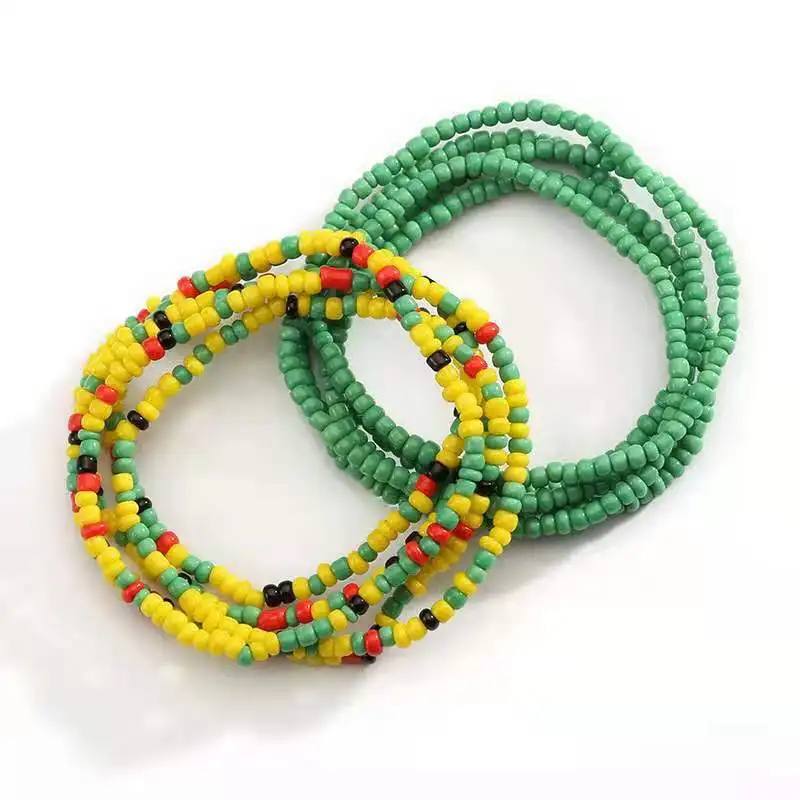 
Boho style rice bead waist chain Handmade Colorful Bead ladies belly chain summer European Stylish Popular Belly Body Chain 