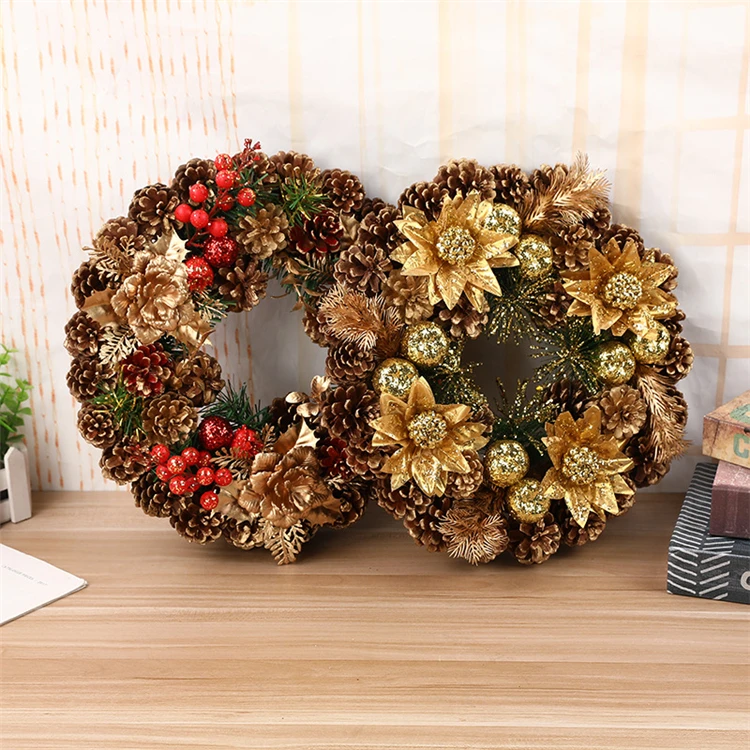 
2020 new design christmas wreath garland for christmas hanging Ornaments 