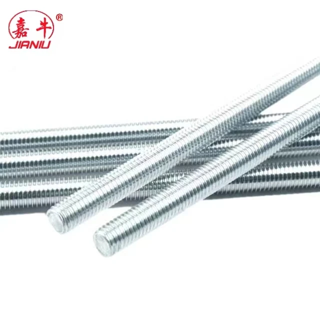 High Quality Metric Threaded Rods M2 M12 Galvanized DIN975 Bag Plain Silver OEM Customized Steel Heavy Building Time Surface Pcs