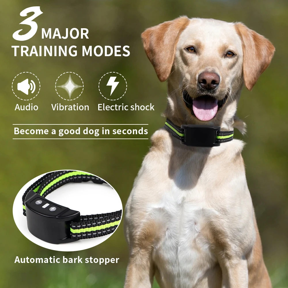 High Quality Electric Anti Barking Device Dog Training Collar Adjustable Ultrasonic No Barking Tone Shock Tool