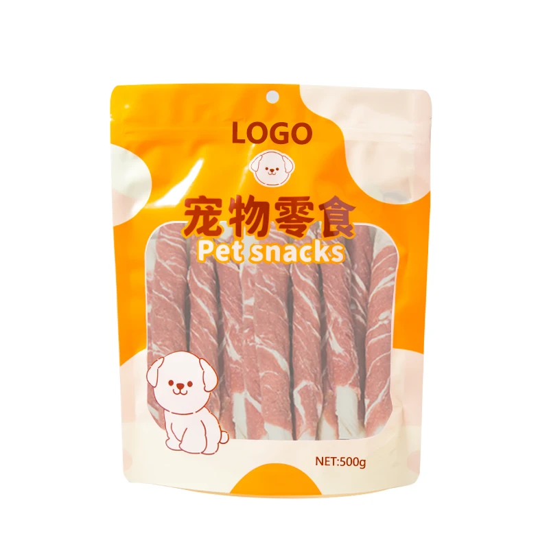 Rawhide Twist Dog Chew 500g Package Custom Label Air Dried Beef Flavor Dental Chews For Dogs