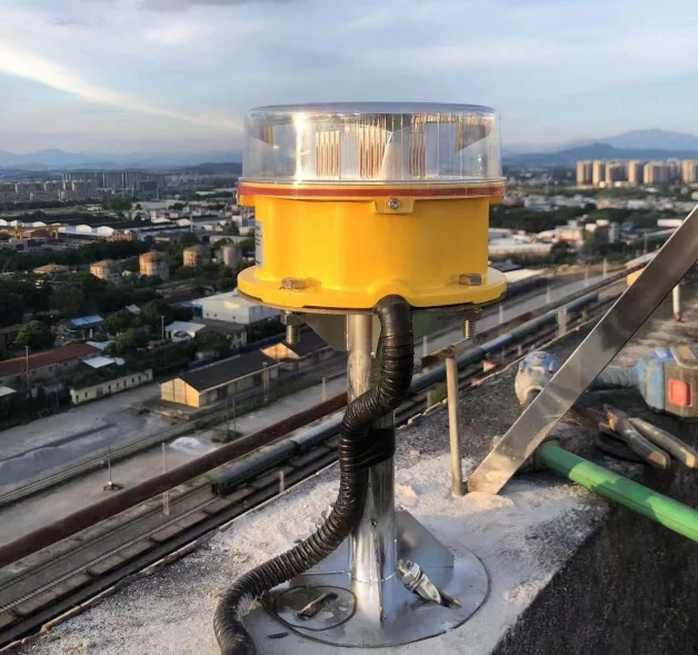 GPS sync Dry contact alarm LED ICAO Medium Intensity Type B aircraft warning light For Telecom Tower