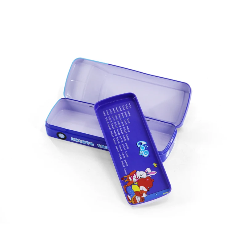 Bus shape pencil case tin box two layers pencil tin can