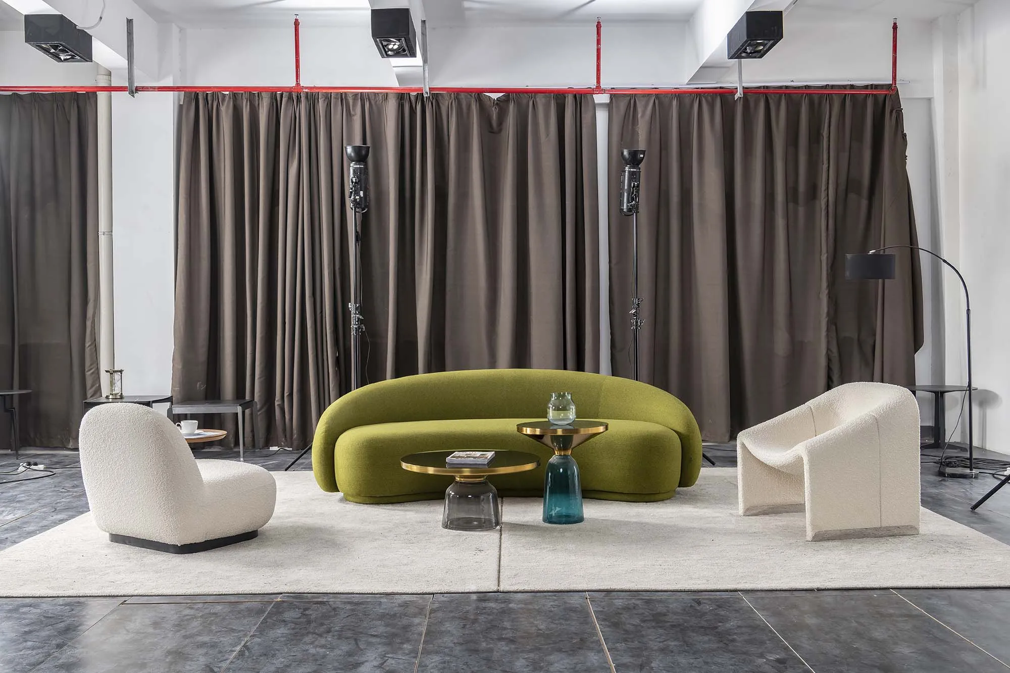 Latest new Modern Lounge Furniture Fashionable Beige Fabric Living Room Stool Leisure Chair