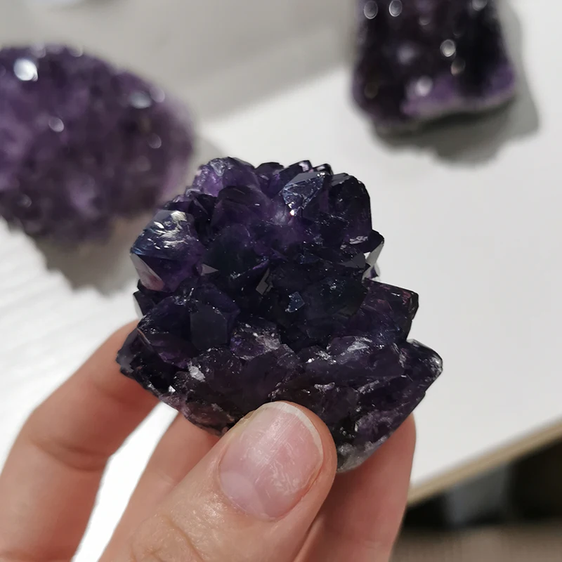Natural Uruguay Amethyst Cluster High Level Purple Crystal Geode Fengshui For Home Decoration