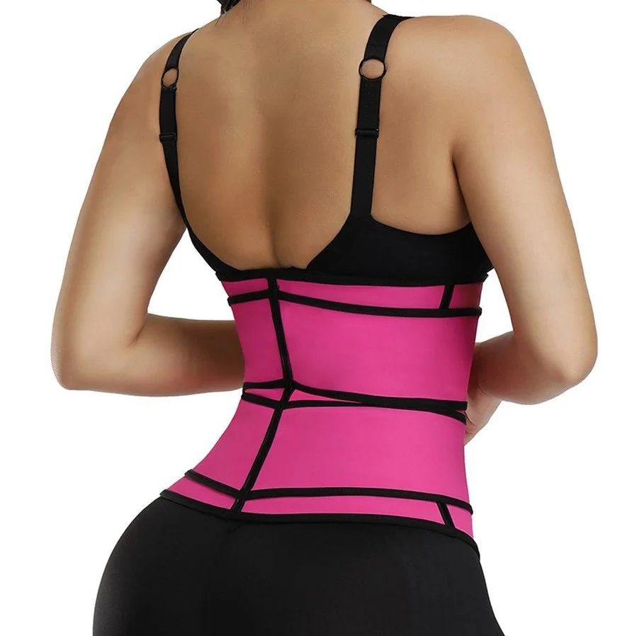 Women Jogging Wear Lose Weight Slimming Belt Neoprene Sauna Sweat Double Belt Neoprene Waist Trainer With Custom Logo