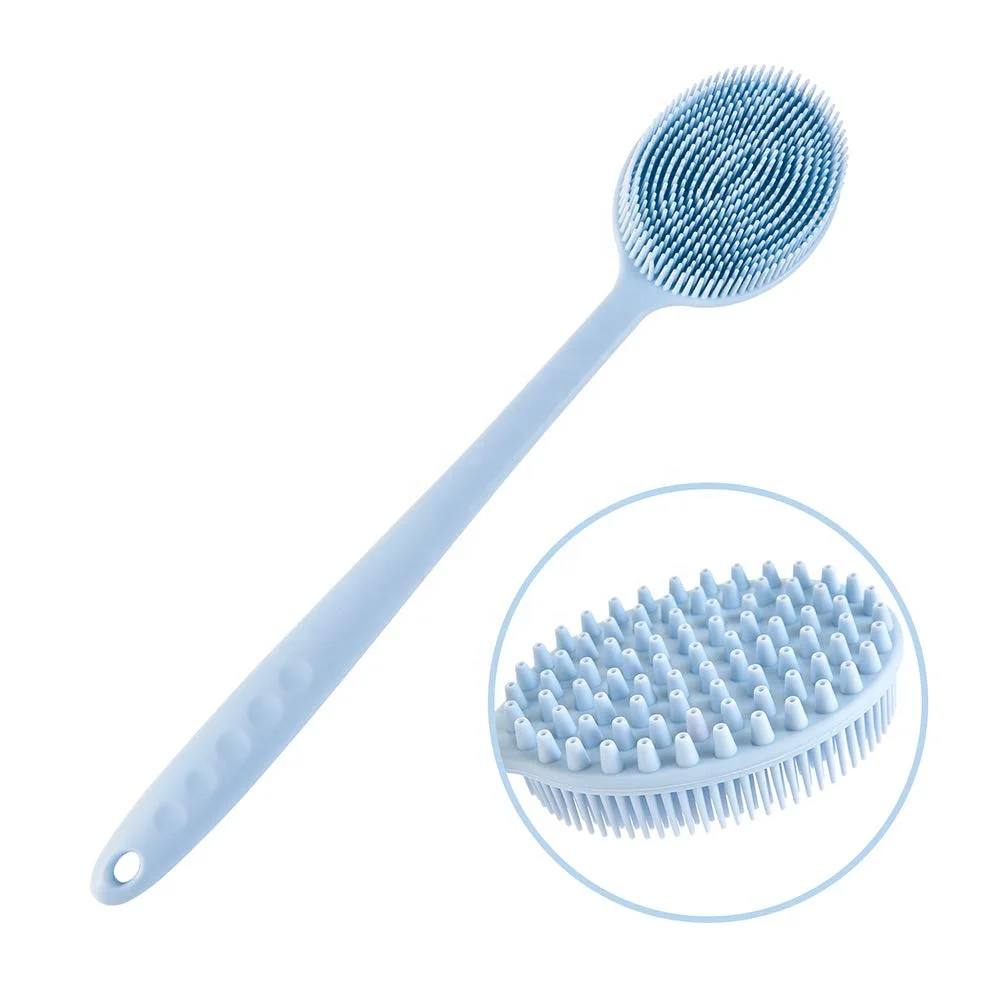 Gutsbox Hot Sell Silicone Bath Body Brush Shower Brush with Double-sided Brush Head Gentle Exfoliation