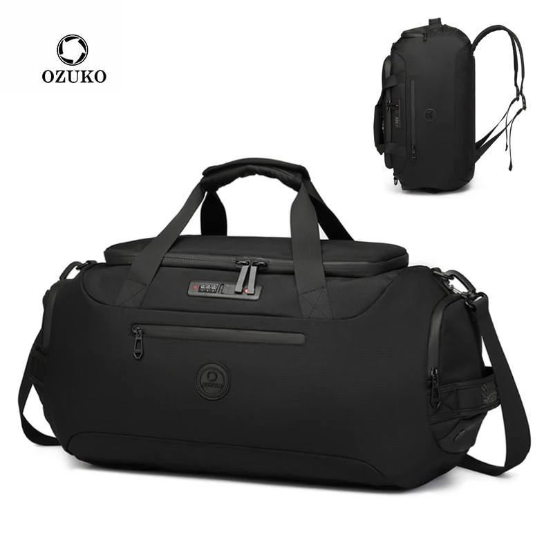Ozuko 9651 Gym Bag For Women And Men Duffle Bag Backpack With Shoe Compartment Sports Duffel Bags For Traveling With Wet Pocket