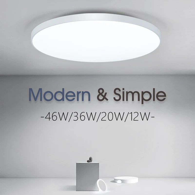 Modern White 12W-46W LED Ceiling Light Factory Wholesale for Living & Bedroom Low Priced LED Lamp with PP Lamp Body