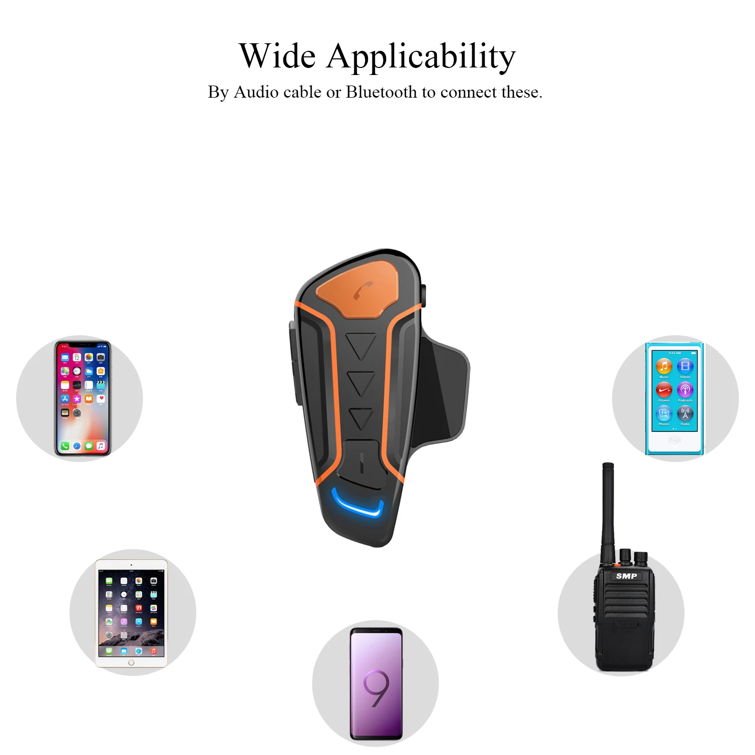 WT003 2.4 GHz Frequency USB Interface DC 5v Charging Motorcycle Intercom Speaker Headset waterproof headset