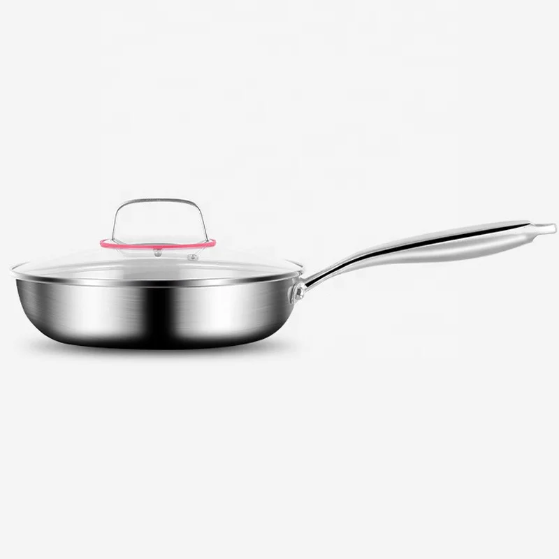 New High Quality 12-inch Tri-Ply Stainless Steel Skillet, Pan, Induction, with Glass Lid, Dishwasher and Oven Safe