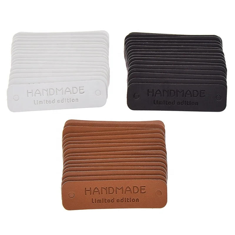 Diy Sewing Accessories Handmade Labels Pu Leather Labels Series Hand Made For You Leather Tags For Clothing Tag