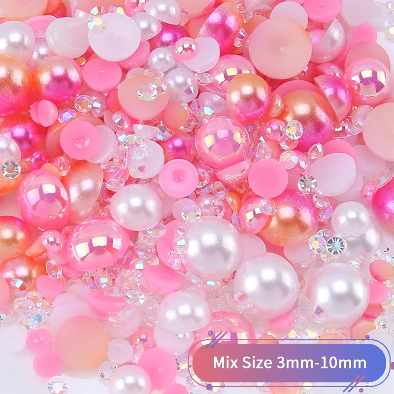 QIYI Wholesale Flatback Pearl 26 Colors Mix size Flatback For Craft