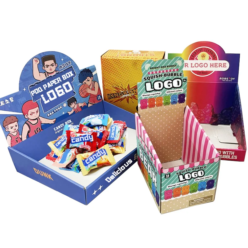 Custom Countertop product Display Stand retail pen candy Cardboard Counter PDQ Display Box Carton Box Display