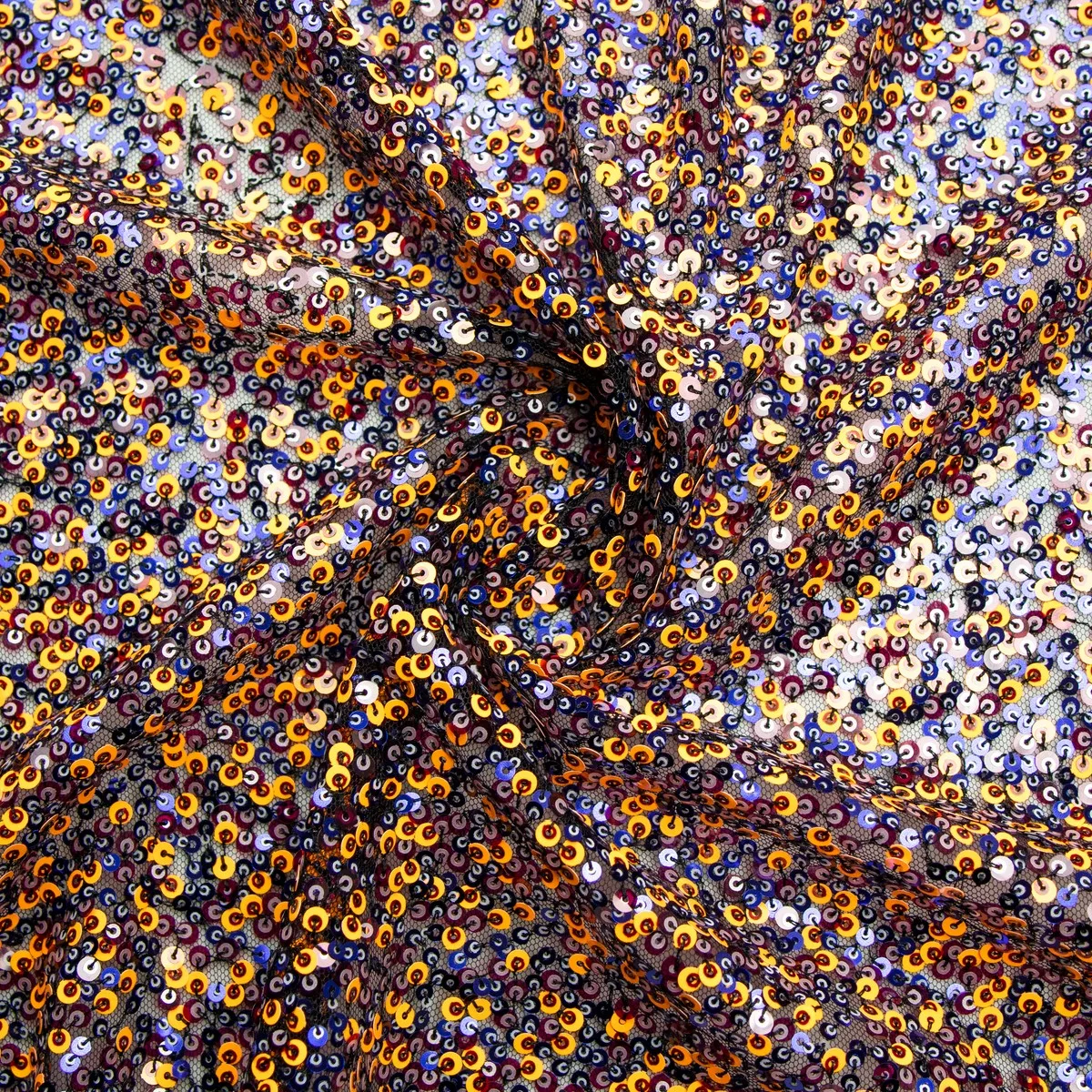 2021 New luxury customized changing multi color sequin textile fabric