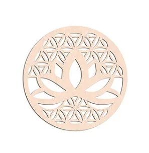 Spiritual custom wooden carved sign Home Decoration Meditation wall art wood plant modeling