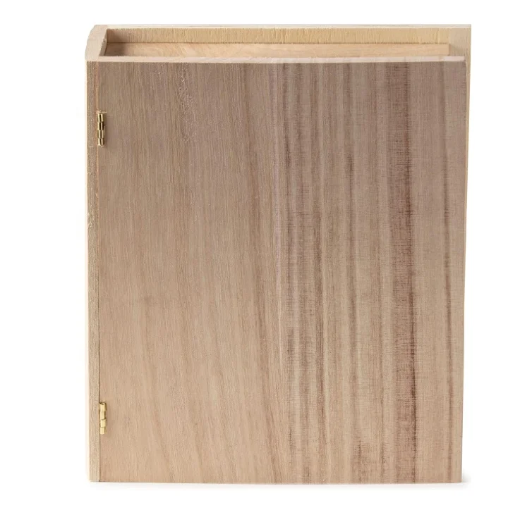 DIY Painting Ready To Decorate Wood Box Unfinished Wooden Book Box For Trinkets Coins Jewlery  Valuables