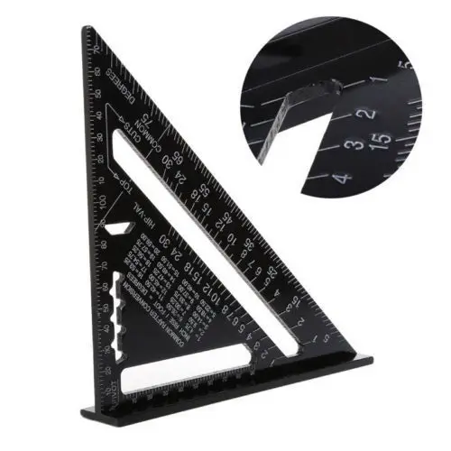High precision 7' 12' Aluminum alloy triangular plat try square Black oxidation metal ruler protractor triangle ruler