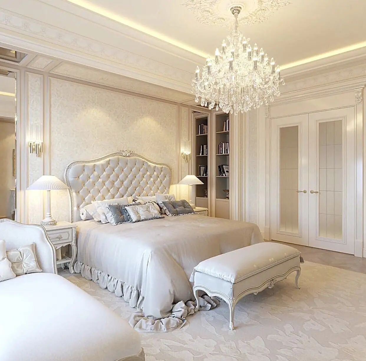 antique champagne gold wooden carving king size bedroom furniture classic style luxury bedroom furniture