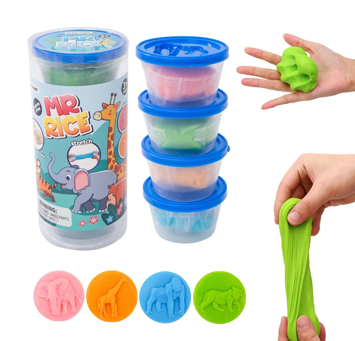 rice play dough, Reusable and Non-Drying Modeling Clay, Vegetable-Based,Gluten-Free, Non-Toxic,for Home and School Use