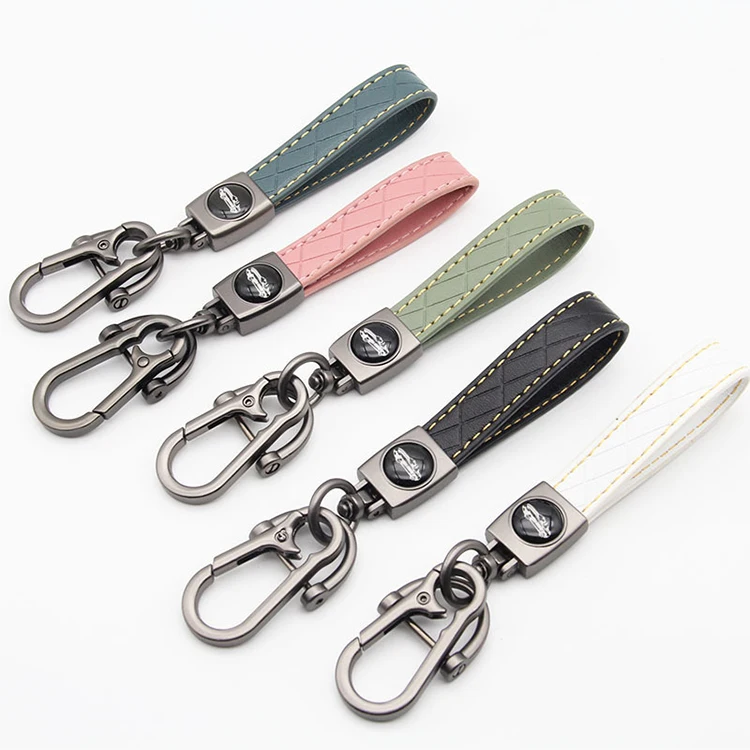 Wholesale Keychain Leather Color Emblem Style Black Keyring Car Motorcycle Lanyard Accessories for All brands Car with Emblem