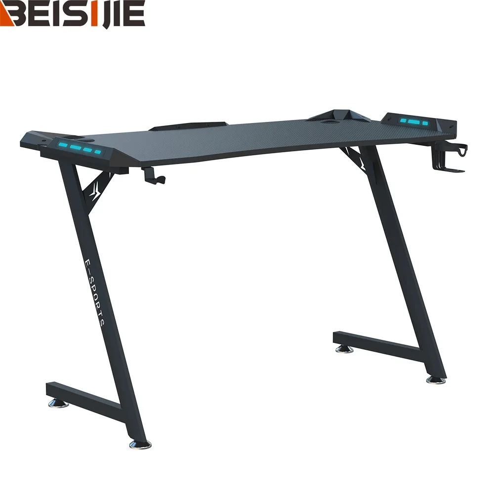 Beisijie Wholesale Price Z-Frame Stable Table for PC Gamer Used Gaming Table Computer Desk with RGB Light