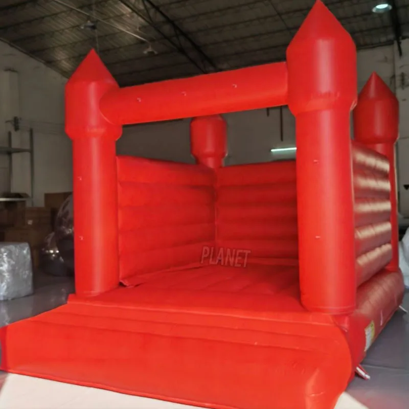 Hot Sale Tiktok Party Rental Business Full PVC White Inflatable Bouncy Castle With Mini Slide