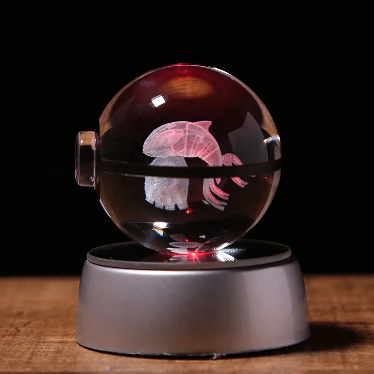 Новый стиль Хрустальный K9 Pokeball персонаж 3d лазерный шар Kyogre со светящейся светодиодной основой