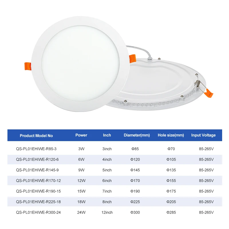 Ultra Slim Dimmable Recessed Suspending Round Square Flat Led Panel Light For Office Home Supermarket Hospital Ceiling Lighting