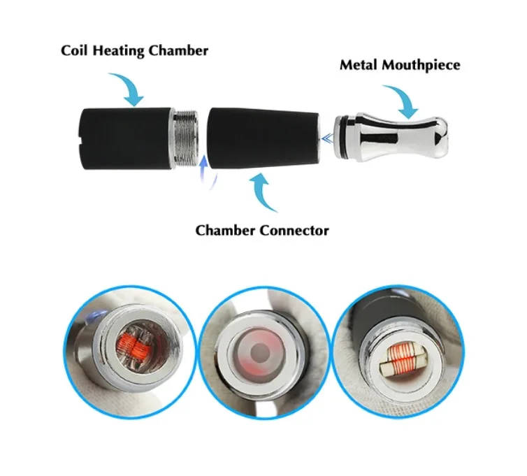 510 Wax Oil Vape Pen eGo 650mah Battery Dry Herb Vaporizer eCig Donut Atomizer Glass Coil Replacement