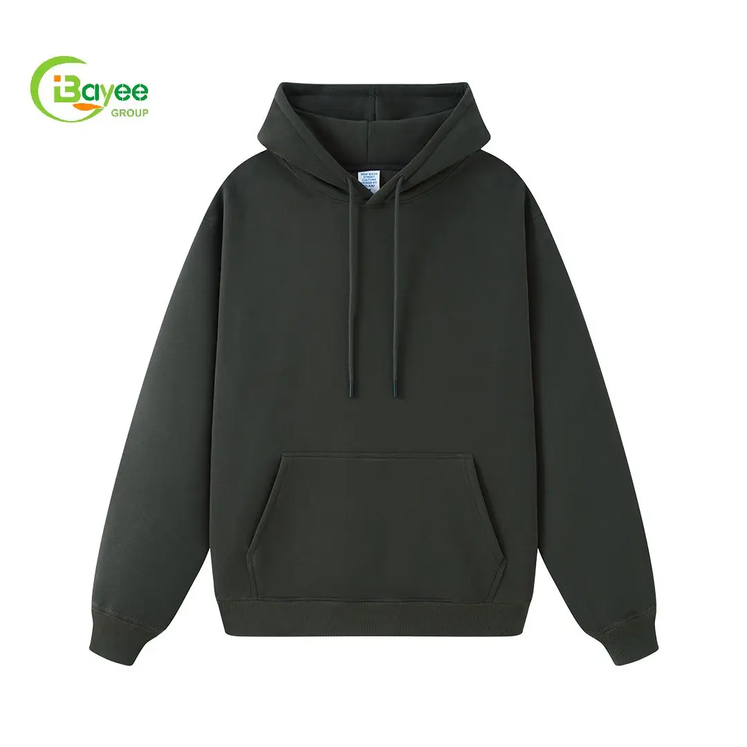 350 Gsm Fleece Plain Hoodie Boxy Fit Hooded Sweatshirt Manufacturers Mens Embroidery Pull Over Hoodies Heavyweight Custom Logo