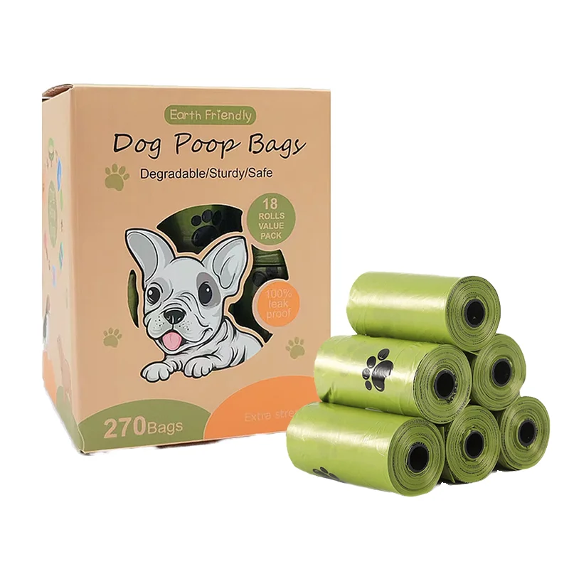 Chengbei Custom Printed Biodegradable Dog and Cat Poop Bags Box Doggy Pet Garbage Waste Poo Bags EPI Material White Stocked