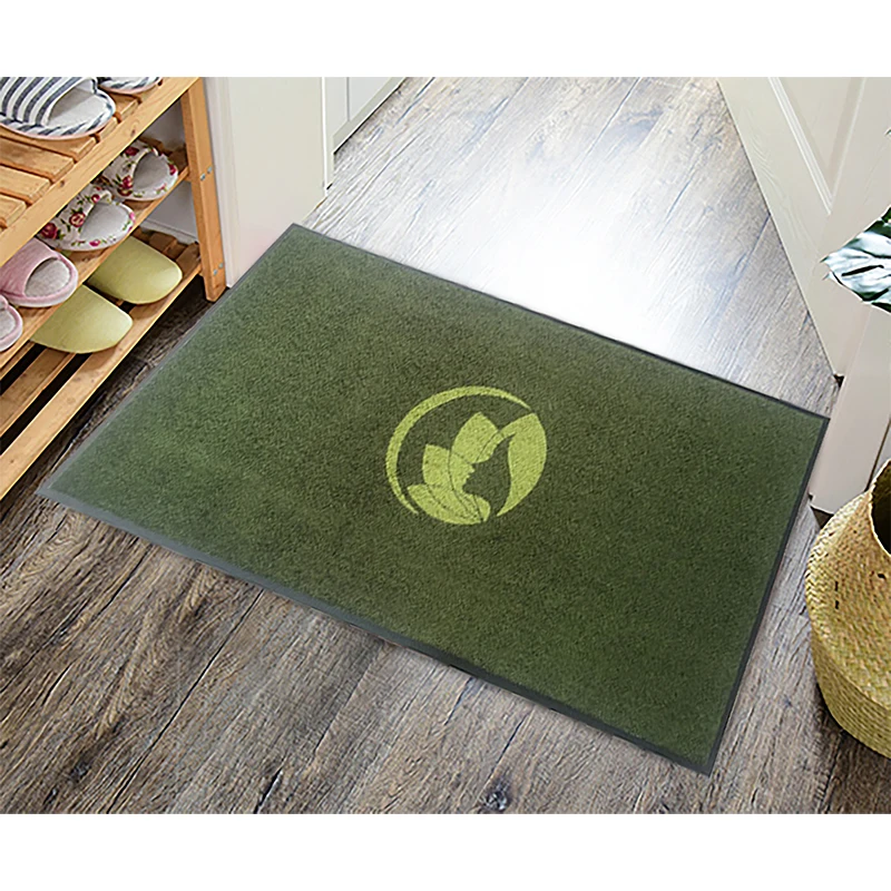 2024 New Style Anti Slip Velour Or Loop Pile Entrance Dust Control Welcome Logo Rubber door Mat