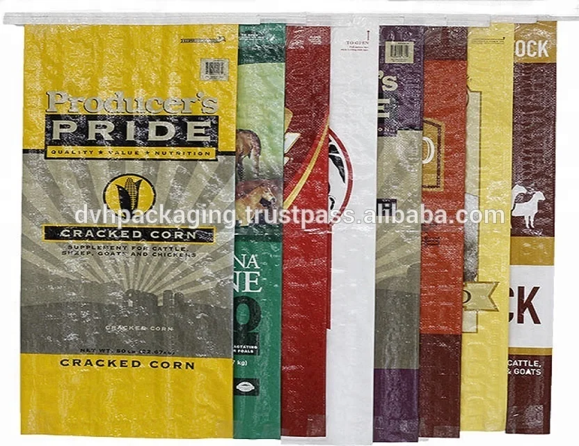 
ODM OEM Vietnam PP woven Bag laminated BOPP plastic woven sack bag custom printed feed bags, fertilizer flour wheat 