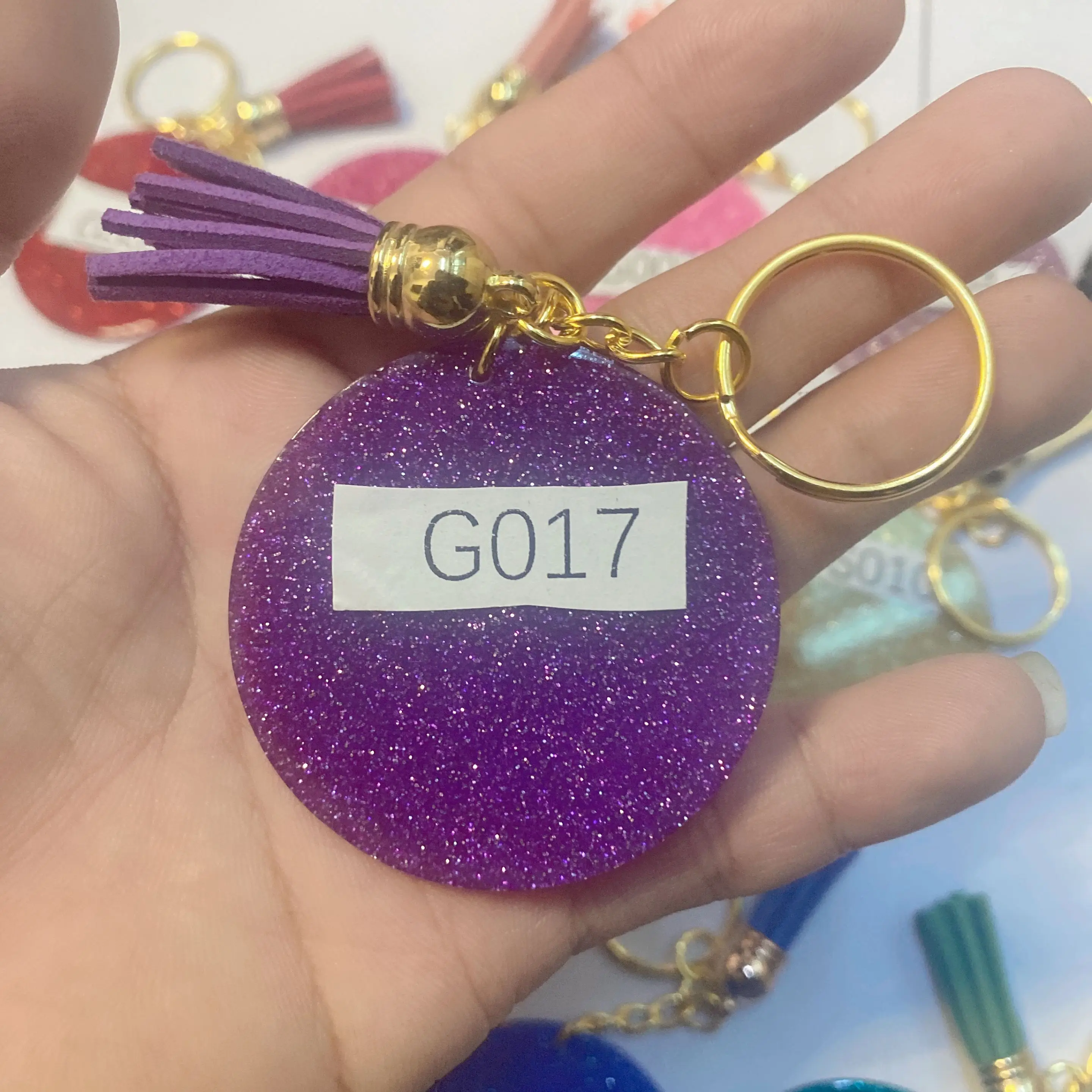 Цветной пластиковый блеск акриловый круглый форма Мотель отель брелок с кольцом для ключей логотип печать Горячая Распродажа продукции