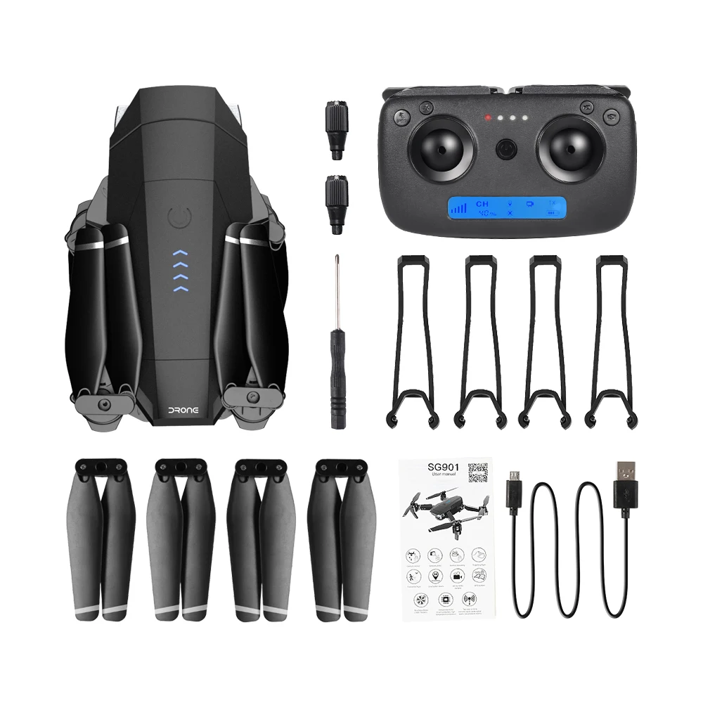 HOSHI SG901 Drone Camera Drone 4K 1080P HD Dual Camera Follow Me Quadrocopter FPV Professional GPS Long Battery Life Toy For Kid