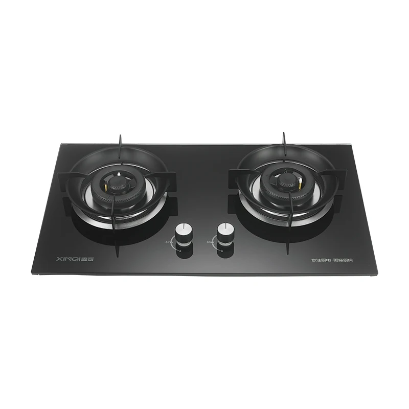 Tempered glass panel gas stove kitchen built-in gas hob double burner gas cooker hob