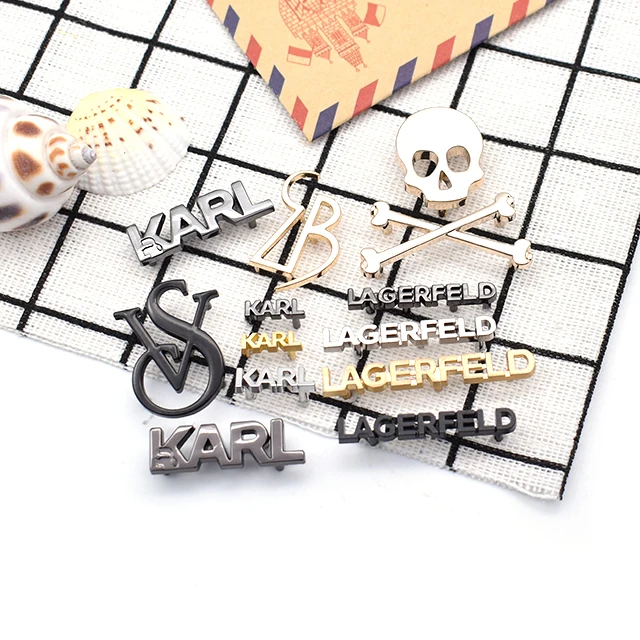 Bag Letter Logo Custom Metal Fashion Gold Brand Plate Small for Bags